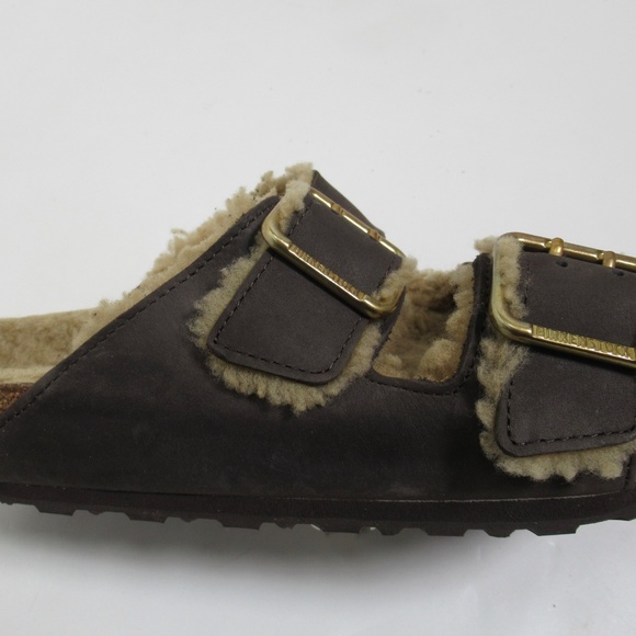 Birkenstock Men's Arizona Bold Shearling Nubuck Leather Expresso 10 US/ 9 UK